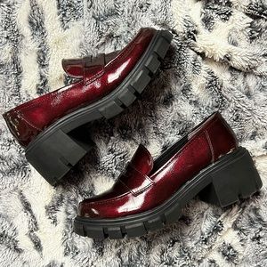 burgundy loafers